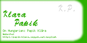 klara papik business card